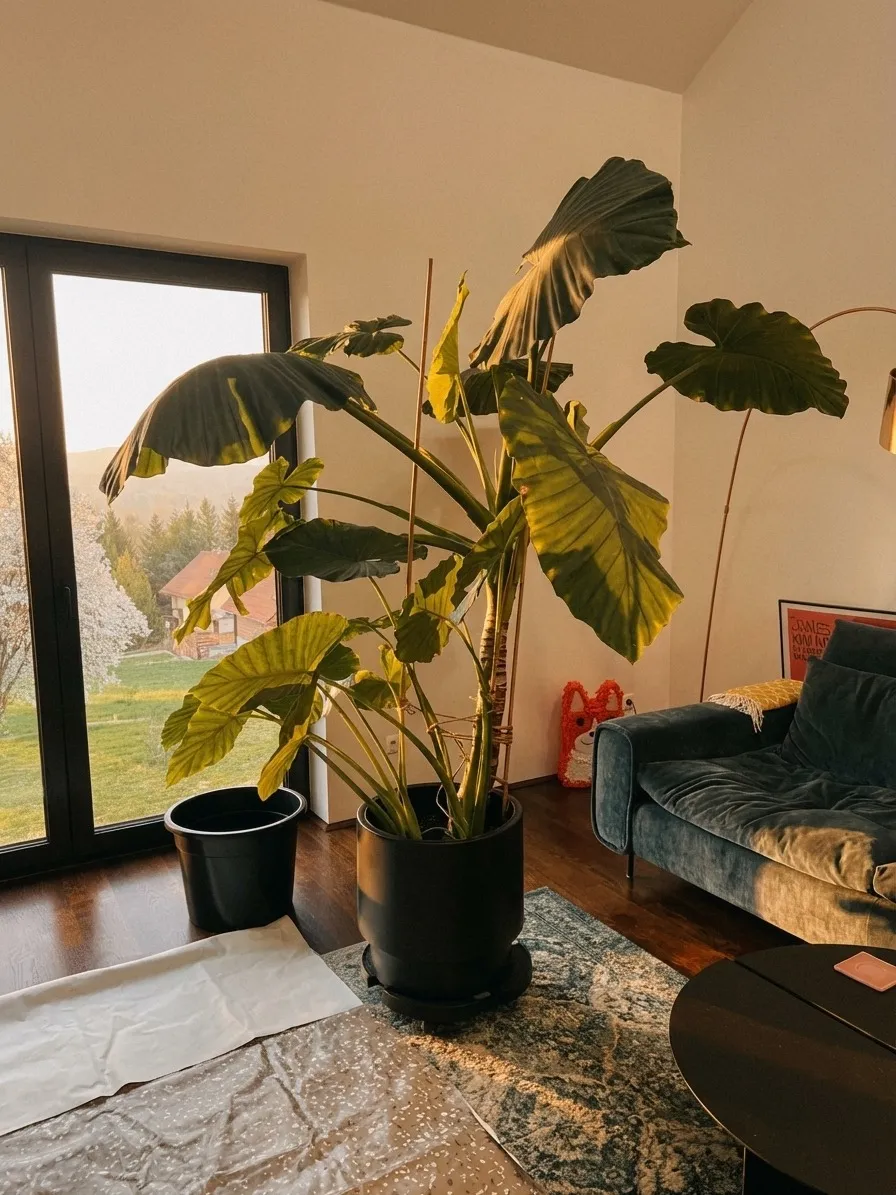 Alocasia przed przesadzaniem